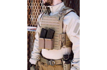 Image of Ace Link Armor Quadrelease Tactical Plate Carrier, Laser Cut, Tan, Large, B-PC-QRD-TN-L-LC