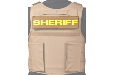 Image of Ace Link Armor Sheriff Patch, Yellow On Coyote, B-TG-ID-SHE-YL-CBR