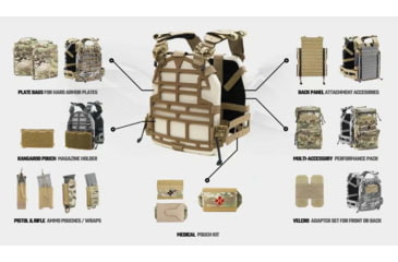 Image of Ace Link Armor Skeletac Plate Carrier, Tan, Extra Large, B-PC-SK-TN-5-XL