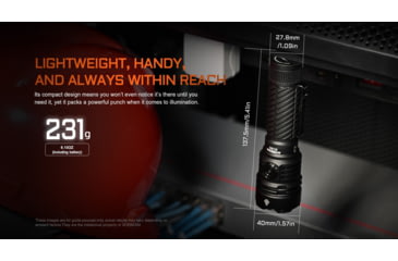 Image of Acebeam EC90 Long Range 21700 USB-C Rechargeable Battery 4300 Lumens LED EDC Flashlight, Black, EC90 Black