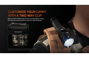 Image of Acebeam EC90 Long Range 21700 USB-C Rechargeable Battery 4300 Lumens LED EDC Flashlight, Black, EC90 Black