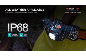 Image of Acebeam H30 1 x 21700 CREE XHP70.2 LED Rechargeable Headlamp, 4000 Lumens, Cool White/ Green/ Red, Black, H30 R+G -CW