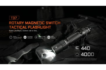 Image of Acebeam T37 Tactical 21700 USB-C Rechargeable Battery 4000 Lumens LED Flashlight, Black, T37 Black