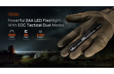 Image of Acebeam TAC 2AA AA 1600 Lumens LED Flashlight, Black, TAC 2AA Desert