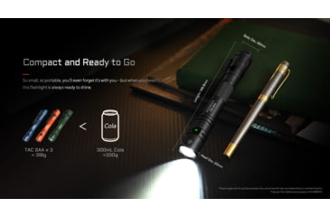 Image of Acebeam TAC 2AA AA 1600 Lumens LED Flashlight, Black, TAC 2AA Desert