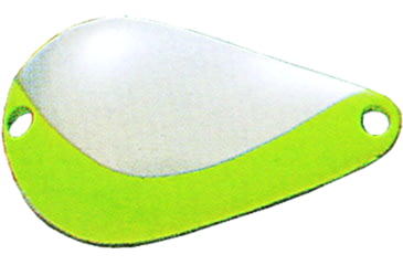 Image of Acme K.O. Wobbler Spoon 2in, 3/4oz, Nickel &amp; Chartreuse Stripe, S680/NCS