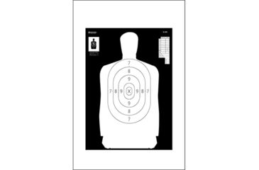 Image of Action Target B-34R Reverse Of B-34 25 Yard Reduction Of B-27 Police Silhouette 100 Per Case, White, 17.5in x 23in, B-34R-100