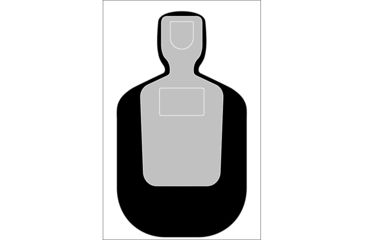 Image of Action Target Standard TQ-19 qualification targets 25 yard target silhouette 100 Per Case, Black/Gray, 24in x 45in, TQ-19-100