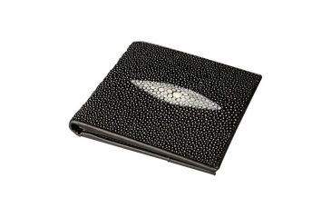 Image of Adam Unlimited Stingray BiFold Wallet w/Shark Interior, Black SRBIWSKBK