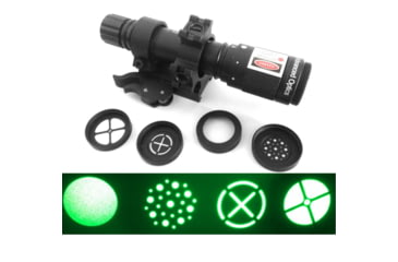Image of ADE Advanced Optics Adjustable Multi-Reticle Green Laser Flashlight Sight w/ Pressure Switch and QD Mount, Black, HG33