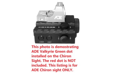Image of ADE Advanced Optics CHIRON Mini Green Laser/Flashlight Sight, Trijcon RMR, Holosun 407k/507K, Vortex Venom, Burris Fastfire, Black, LS012G
