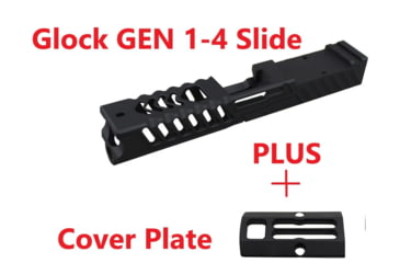 Image of ADE Advanced Optics Glock 17 Gen 1-4 9mm Stripped MKII Bullnose RMR Cut Pistol Slide, Black, GEN4-G17-SLIDE-MKII-BLK