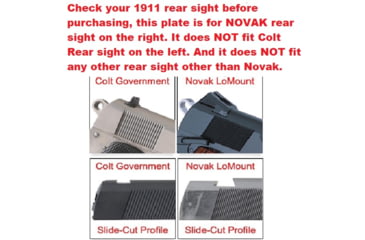 Image of ADE Advanced Optics Optic Mount, 1911 Handgun, Novak/Adjustable Rear Sight, Vortex Venom/Viper/Burris Fastfire/Sightmark Minishot, Black, NovakPlate