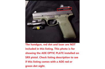 Image of ADE Advanced Optics Optic Mount Plate, Ruger SR9, SR9c, SR40, SR40c, and SR45 Pistols, Black, Ruger SR9 Plate