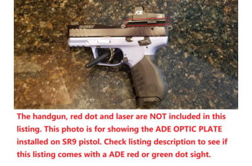 Image of ADE Advanced Optics Optic Mount Plate, Ruger SR9, SR9c, SR40, SR40c, and SR45 Pistols, Black, Ruger SR9 Plate