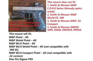Image of ADE Advanced Optics Optic Mounting Plate, Smith &amp; Wesson Shield Pistol/Trijicon RMR/SRO, Stingray/Holosun HS407C, Black, TF1