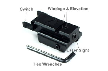 Image of ADE Advanced Optics Pistol Low Profile Compact Red Laser Sight w/ Built in Picatinny Weaver Mounts, Black, LS001R