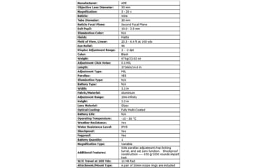 Image of ADE Advanced Optics ProZoom 5-20x50mm Rifle Scope, 30mm Tube, Second Focal Plane, Mil Dot Reticle, Black, 5-20X50