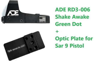 Image of ADE Advanced Optics RD3-006 1x Reflex Green Dot Sight w/SAR9 Optic Mount Plate