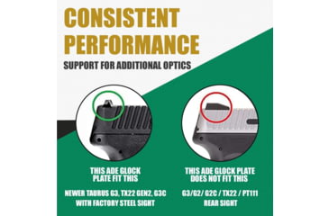 Image of ADE Advanced Optics RD3-006x 1x Reflex Green Dot Sight w/D1 Rear Optic Mount Plate