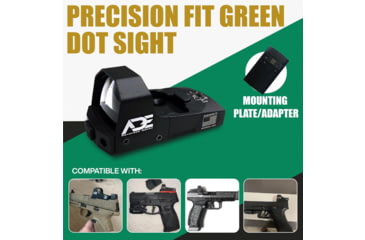 Image of ADE Advanced Optics RD3-006x 1x Reflex Green Dot Sight w/D1 Rear Optic Mount Plate