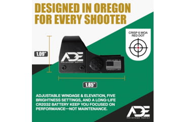 Image of ADE Advanced Optics RD3-009 1x Reflex Red Dot Sight w/Mouting Plate 1911 Colt G/Standard Rear Sight&amp;Picatinny Rail