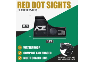 Image of ADE Advanced Optics RD3-009 1x Reflex Red Dot Sight w/Mount Plate for S&amp;W MP M&amp;P/ Standard Picatinny Mount