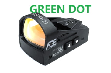 Image of ADE Advanced Optics RD3-012 Mini Reflex Green Dot Micro Sight, 6 MOA Reticle, Black, RD3-012G