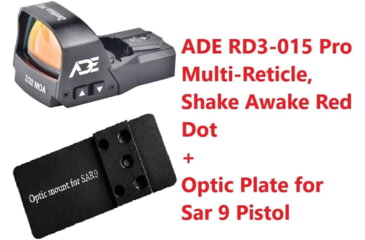 Image of ADE Advanced Optics RD3-015 PRO Shake Awake 1x Reflex Red Dot w/SAR9 Optic Mount Plate