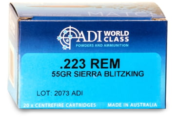 Image of ADI World Class BlitzKing .223 Remington 55 Grain Centerfire Rifle Ammo, 20 Rounds, 9332153003166
