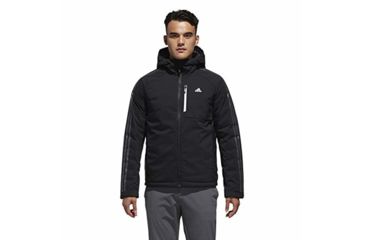Image of Adidas Terrex 3-Stripe Down Hoodie - Men's, Black/Black, Medium, DM1965-M