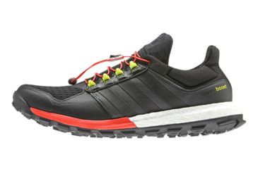Image of Adidas Terrex Adistar Raven Boost Trail Running Shoe - Men's-Black/Black/Red-Medium-11.5 US