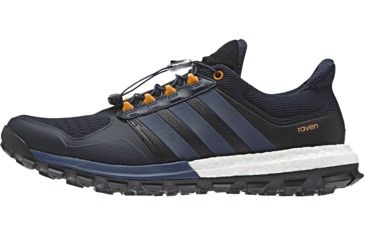 Image of Adidas Terrex Adistar Raven Boost Trail Running Shoe - Men's-Navy/Blue/Orange-Medium-8