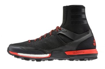 Image of Adidas Terrex Adizero XT 5 Boost Trail Running Shoe - Men's-Black/Grey/Red-Medium-10 US