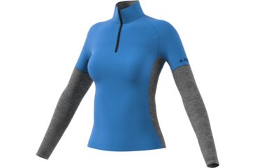 Image of Adidas Terrex Demo, Xperior Long Sleeve - Women's, Real Blue/Dark Grey Heather, Small, DZ0742-S-DEMO