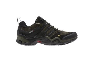 Image of Adidas Terrex Fast X GTX Shoe - Men's-Earth Green/Black/Red-11.5 US