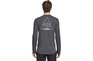 Image of Adidas Terrex Graphic Long Sleeve - Mens, Dark Grey Heather, Small, CY1777-S