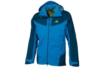 Image of Adidas Terrex Hiking 2-Layer Hybrid CPS Jacket - Men's-Power Green/Sharp Blue-Small