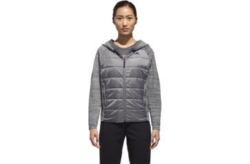 Image of Adidas Terrex Hybrid Hoodie - Womens, Dark Grey Heather, Extra Large, DM1953-XL