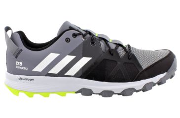 Image of Adidas Terrex Kanadia 8 Trail Running Shoe - Men's-Grey/Yellow/Black-Medium-8