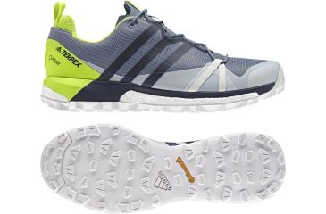 Image of Adidas Terrex Men's Terrex Agravic Trailrunning Shoes, Raw Steel/ Navy/Solar Slime, 11.5 US, CM7613-11.5