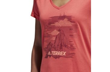 Image of Adidas Terrex Mountain Women's Tee Shirt, Trace Scarlet, Large, CV6178-L