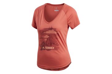 Image of Adidas Terrex Mountain Women's Tee Shirt, Trace Scarlet, Large, CV6178-L