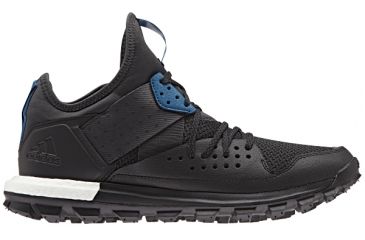 Image of Adidas Terrex Response Trail Boost Trail Running Shoe - Men's-Blk/Utility Blk/Core Blue-Medium-7