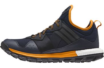 Image of Adidas Terrex Response Trail Boost Trail Running Shoe - Men's-Navy/Blue/Orange-Medium-7.5
