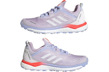 Image of Adidas Terrex Agravic Flow Trailrunning Shoes - Womens, Purple Tint/Crystal White/Solar Red, 9, FZ2644-531-9