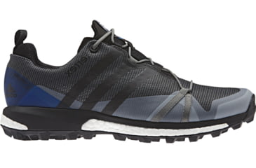 Image of Adidas Terrex Agravic GTX Trail Running Shoe - Men's-Grey/Black/Blue-Medium-10.5