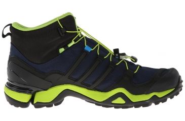 Image of Adidas Terrex Fast R GTX Hiking Shoe - Men's-Navy/Blk/Slime-Medium-8.5 US