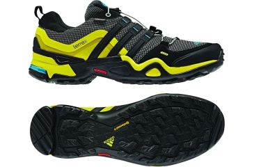 Image of Adidas Terrex Fast X GTX Shoe - Men's-7.5 US-Grey Rock/Black/Vivid Yellow