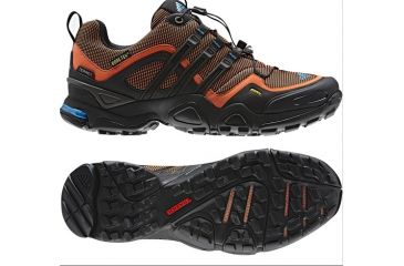 Image of Adidas Terrex Fast X GTX Shoe - Men's-8.5 US-High Energy/Black/Sharp Blue